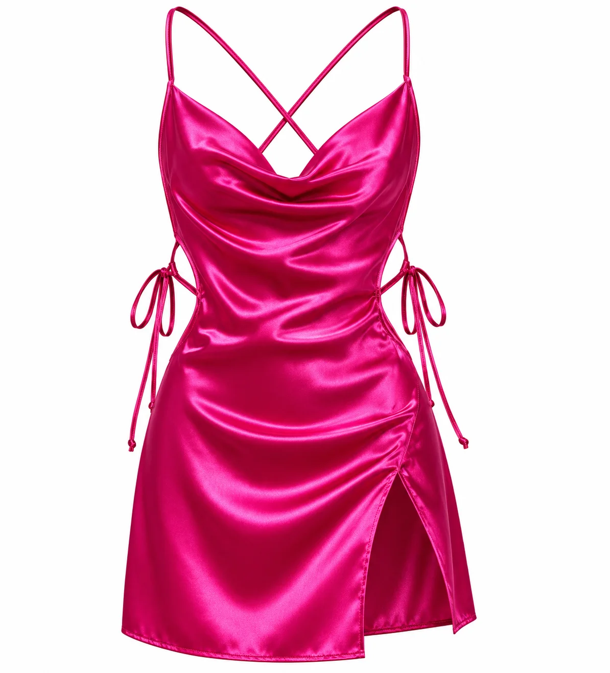 Satin Slip Nightdress for Women Backless Side Slit Sleepwear Romantic Date Night Lingerie Mini Dress
Satin Slip Nightdress for Women Backless Side Slit Sleepwear Romantic Date Night Lingerie Mini Dress