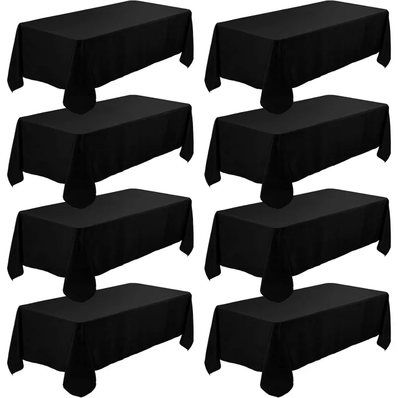 8 Pack Rectangle Tablecloth 60 x 126 Inch Black Table Clothes for 8 Foot Rectangle Tables
8 Pack Rectangle Tablecloth 60 x 126 Inch Black Table Clothes for 8 Foot Rectangle Tables