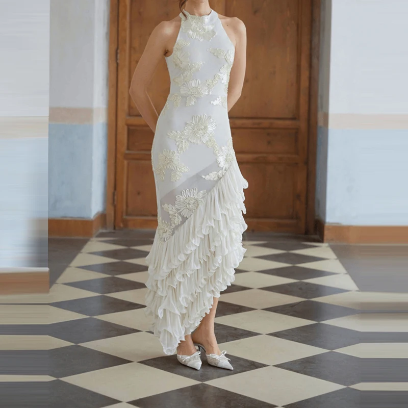 Floral Embroidery Tight Irregular Party Dresses Fashion Sleeveless Ruffle Hem Women's Dress 2026 Elegant Wrap Hip Evening Gown
Floral Embroidery Tight Irregular Party Dresses Fashion Sleeveless Ruffle Hem Women's Dress 2026 Elegant Wrap Hip Evening Gown