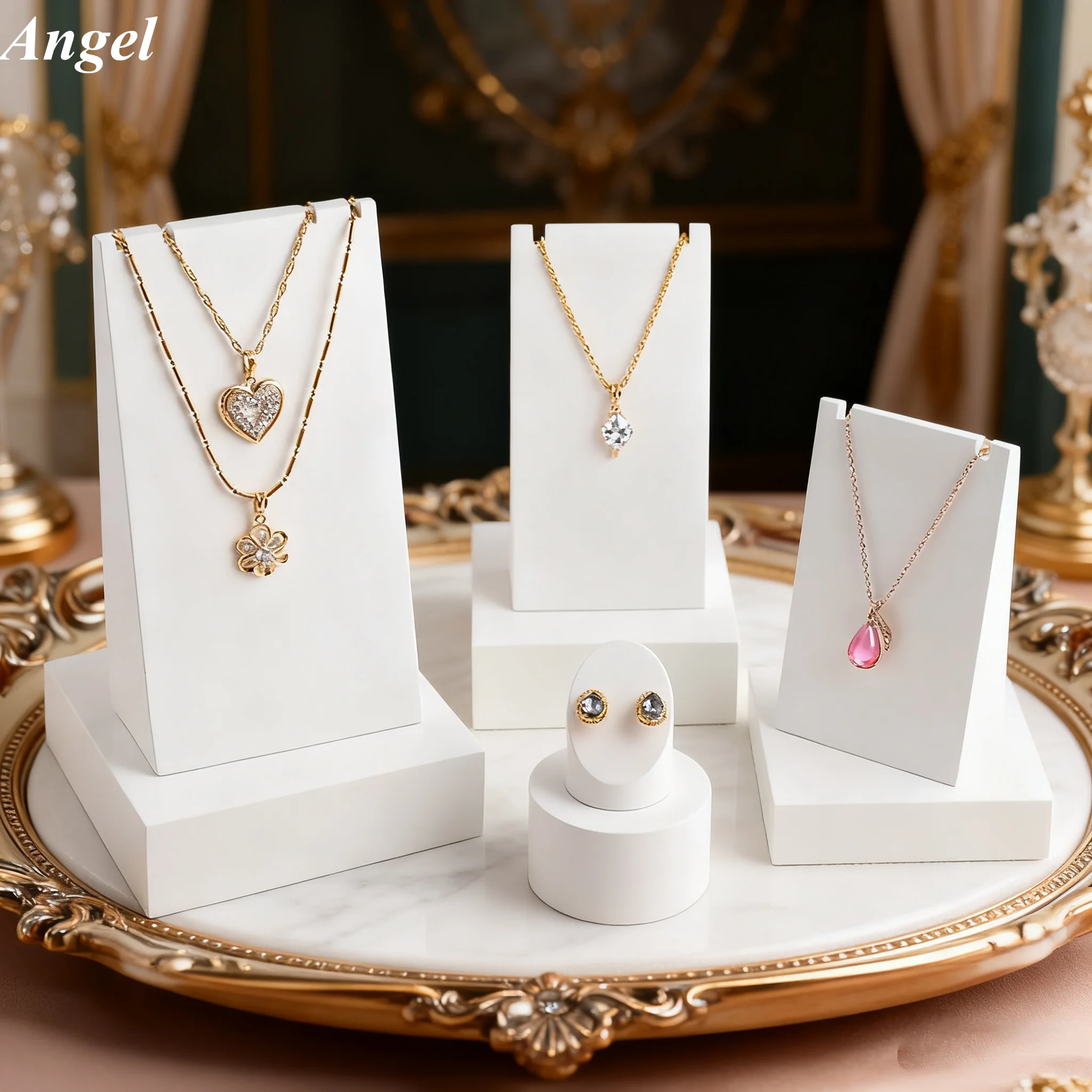 White Resin Jewelry Display Stand, Multi-Purpose Earring Necklace Holder Rack for Shop Counter Photography Display Prop
White Resin Jewelry Display Stand, Multi-Purpose Earring Necklace Holder Rack for Shop Counter Photography Display Prop