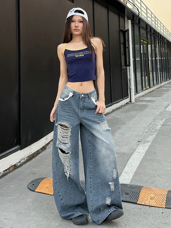 Свободные прямые джинсовые джинсы, женские винтажные рваные брюки с низкой талией и застежкой на пуговицы, повседневные уличные широкие брюки
Свободные прямые джинсовые джинсы, женские винтажные рваные брюки с низкой талией и застежкой на пуговицы, повседневные уличные широкие брюки