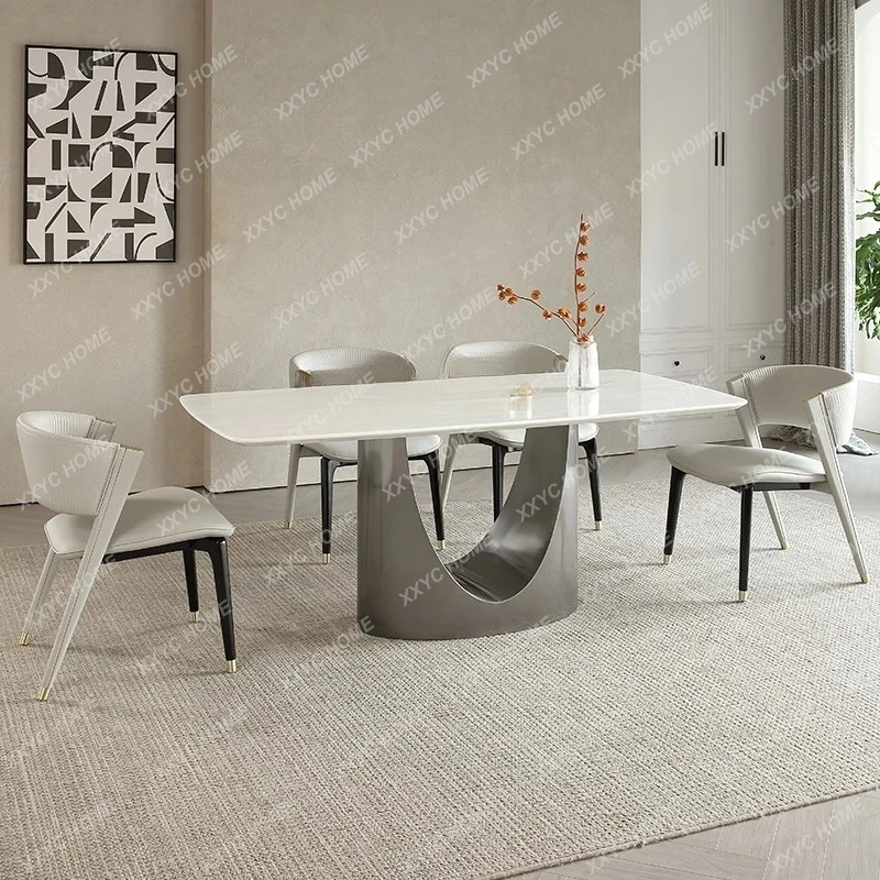 TTNatural Marble Dining Table And Chair Combination High-end Designer Rectangular Dining Table
TTNatural Marble Dining Table And Chair Combination High-end Designer Rectangular Dining Table