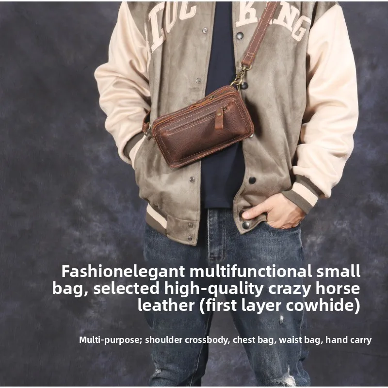 Новая кожаная поясная сумка, мужская многофункциональная сумка Crazy Horse из воловьей кожи, вертикальная сумка для мобильного телефона, косой размах
Новая кожаная поясная сумка, мужская многофункциональная сумка Crazy Horse из воловьей кожи, вертикальная сумка для мобильного телефона, косой размах