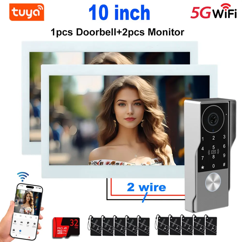 7/10 inch 5G WiFi Video Doorbell Tuya Smart 2 Wires Video Doorphone 2pcs Touch Screen Home Intercom System Password 4in1 Unlock
7/10 inch 5G WiFi Video Doorbell Tuya Smart 2 Wires Video Doorphone 2pcs Touch Screen Home Intercom System Password 4in1 Unlock