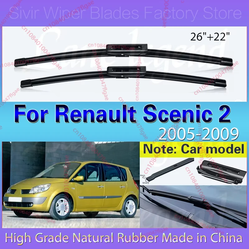 Car Windshield Wiper Blades Fit For Renault Scenic 2 Grand Scenic II 2 2005 - 2009 Soft Rubber Auto Front Windscreen Rain Brush
Car Windshield Wiper Blades Fit For Renault Scenic 2 Grand Scenic II 2 2005 - 2009 Soft Rubber Auto Front Windscreen Rain Brush
