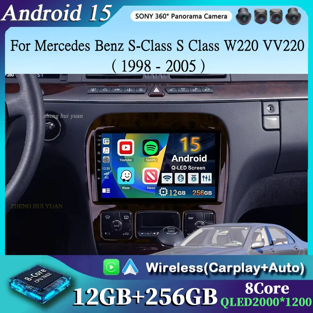 Для Mercedes Benz S-Class S Class W220 VV220 1998-2005 2K 12 + 256 QLED Android 15 CarPlay Автомобильный радиоприемник Мультимедийный видеоплеер GPS
Для Mercedes Benz S-Class S Class W220 VV220 1998-2005 2K 12 + 256 QLED Android 15 CarPlay Автомобильный радиоприемник Мультимедийный видеоплеер GPS