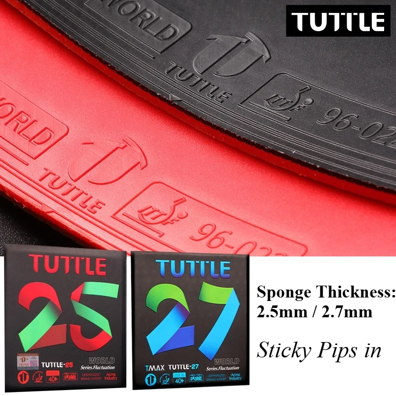 TUTTLE World 25 World 27 Table Tennis Rubber with Extra Thick Sponge 2.5mm/2.7mm Pips in Sticky Ping Pong Rubber ITTF Approved
TUTTLE World 25 World 27 Table Tennis Rubber with Extra Thick Sponge 2.5mm/2.7mm Pips in Sticky Ping Pong Rubber ITTF Approved
