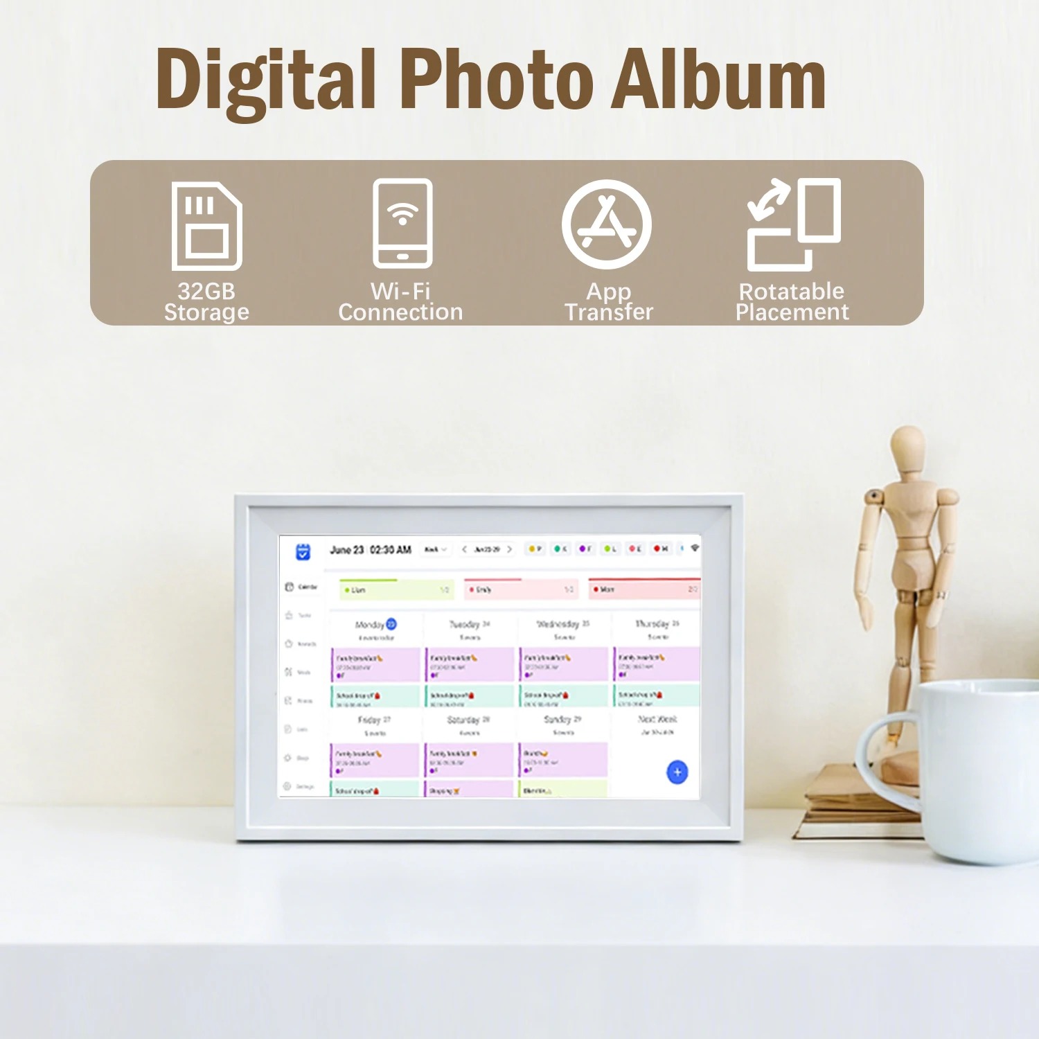 10.1 inch Digital Calendar, Smart Touch Screen Electronic Calendar with Meal Planner, To Do List, Duty Chart, Digital Photo Fram
10.1 inch Digital Calendar, Smart Touch Screen Electronic Calendar with Meal Planner, To Do List, Duty Chart, Digital Photo Fram