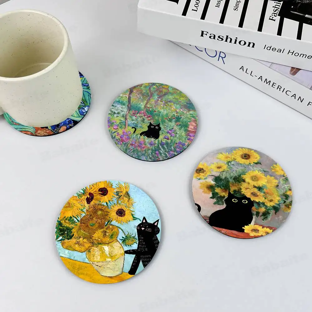 Funny Art Matisse Monet Black Cat Van Gogh Wood Coaster Set - Heat Resistant For Tea & Coffee, Home Cafe Decor Holiday Gift
Funny Art Matisse Monet Black Cat Van Gogh Wood Coaster Set - Heat Resistant For Tea & Coffee, Home Cafe Decor Holiday Gift