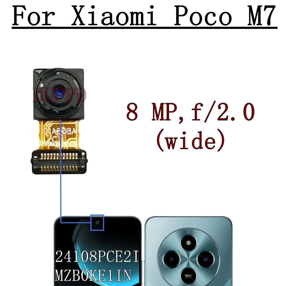 Front & Rear Camera For Xiaomi Poco M7 24108PCE2I, MZB0KE1IN Frontal Selfie Wide Main Back Facing Camera Flex Cable
Front & Rear Camera For Xiaomi Poco M7 24108PCE2I, MZB0KE1IN Frontal Selfie Wide Main Back Facing Camera Flex Cable