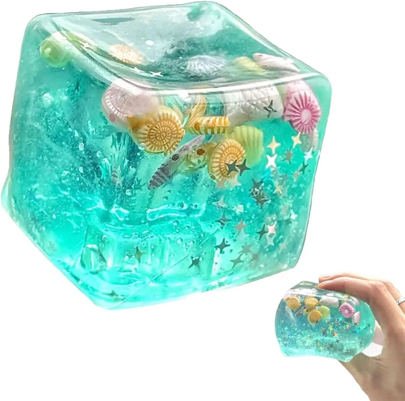 Мягкие сжимаемые шарики-антистресс Ocean Ice Cube с блестками, в форме морских ракушек, в виде кубиков, Malt
Мягкие сжимаемые шарики-антистресс Ocean Ice Cube с блестками, в форме морских ракушек, в виде кубиков, Malt