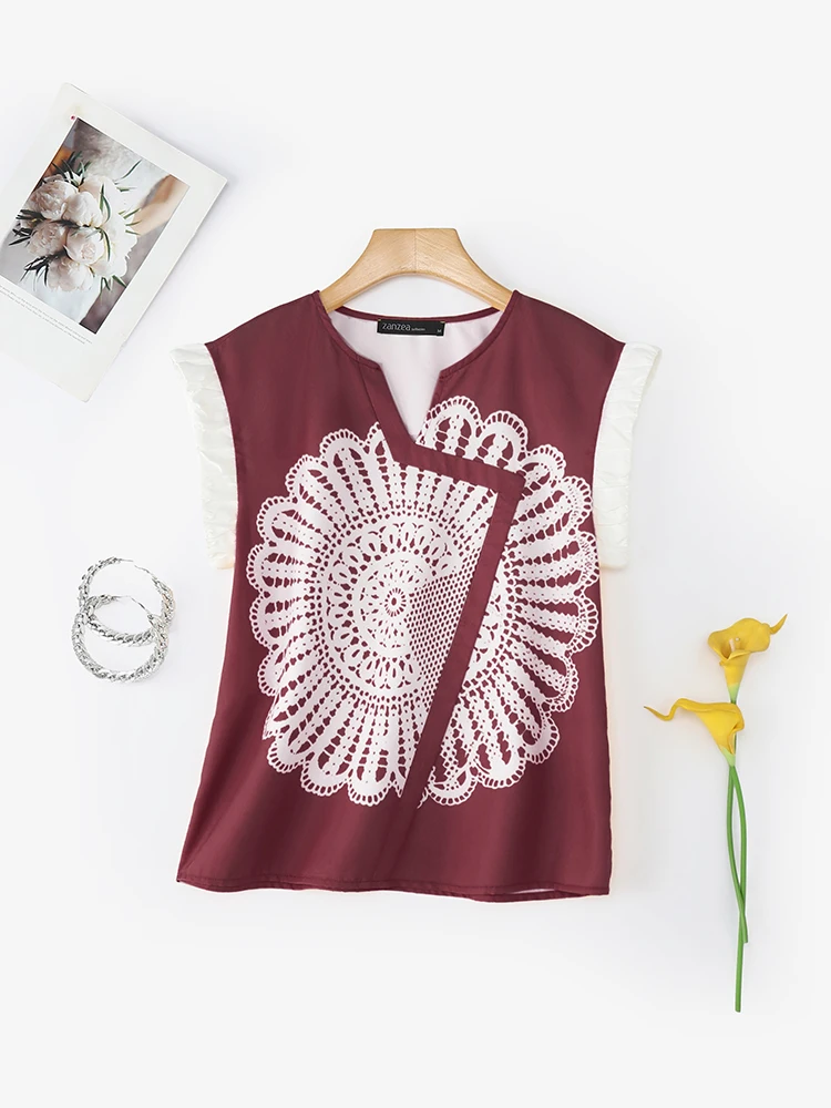 ZANZEA Women Blouses Vintage Short Sleeve Printed Summer Tops 2025 Fashioon V-Neck Elegant Office Korean Shirts Sweet Blusas OL
ZANZEA Women Blouses Vintage Short Sleeve Printed Summer Tops 2025 Fashioon V-Neck Elegant Office Korean Shirts Sweet Blusas OL
