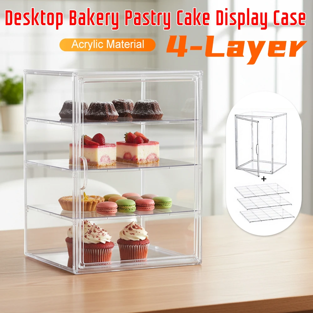 Acrylic Transparent Bakery Pastry Display Case 4-Layer Desktop Birthday Cakes Stand Holder Reusable Organizer Shelf Storage Box
Acrylic Transparent Bakery Pastry Display Case 4-Layer Desktop Birthday Cakes Stand Holder Reusable Organizer Shelf Storage Box