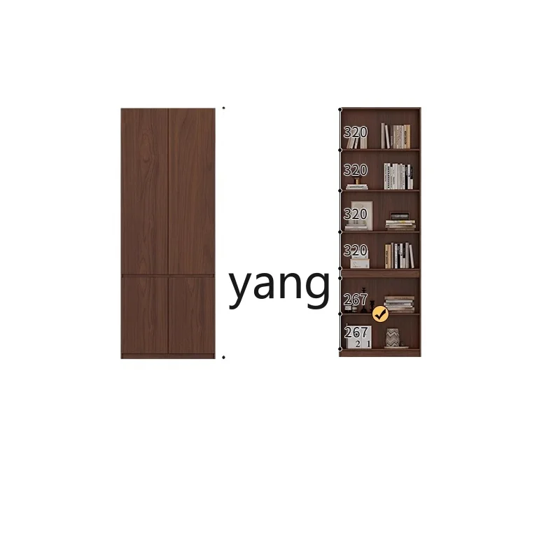YJQ oak bookcase integrated walnut all solid wood living room against the wall swing door storage locker bookshelf
YJQ oak bookcase integrated walnut all solid wood living room against the wall swing door storage locker bookshelf