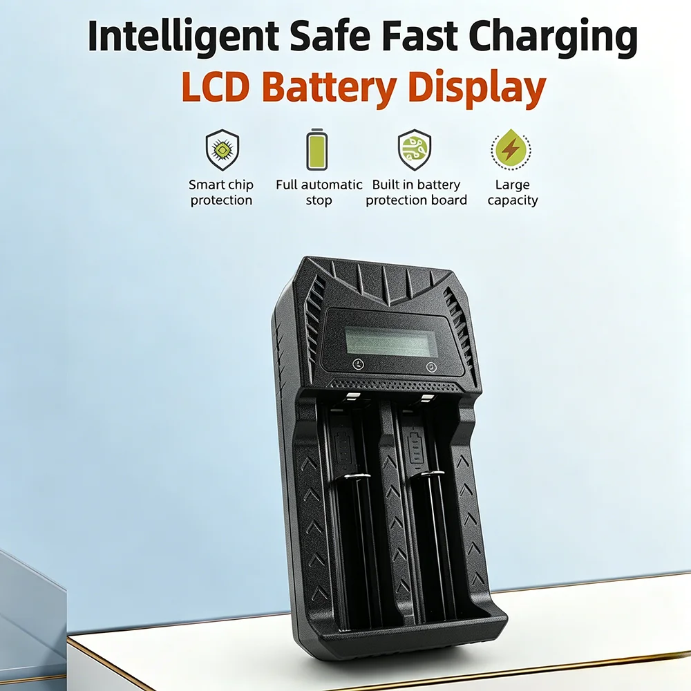 PHOMAX 18650 LCD Rechargeable Battery Fast Charger For Li-ion 18650 26650 14500 16340 18500 & AA AAA 1.2V Ni-MH Ni-Cd Battery
PHOMAX 18650 LCD Rechargeable Battery Fast Charger For Li-ion 18650 26650 14500 16340 18500 & AA AAA 1.2V Ni-MH Ni-Cd Battery