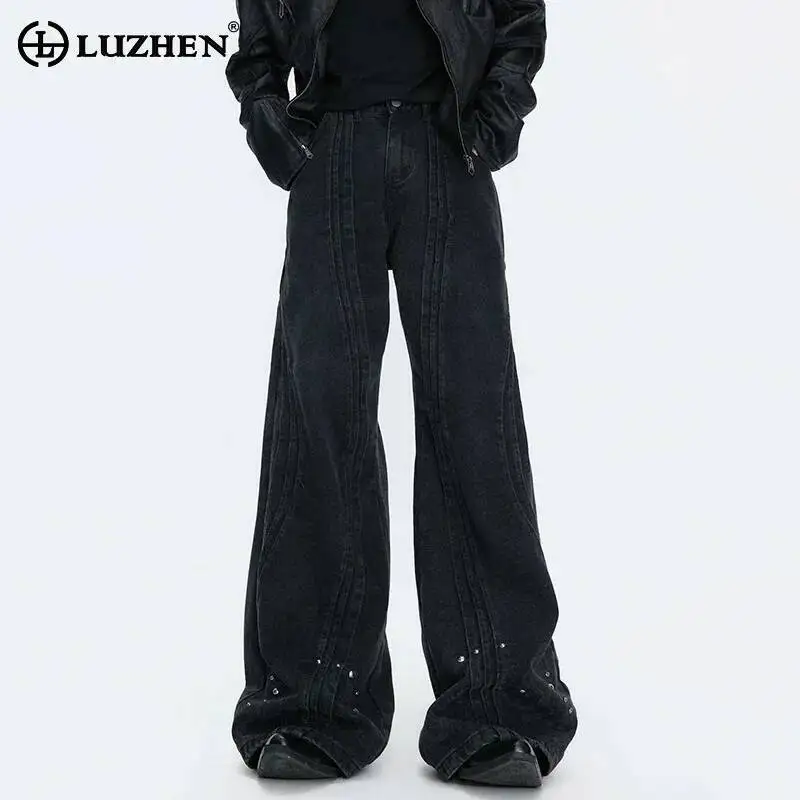 LUZHEN 2026 New Stripe Patchwork Design Loose Straight Casual Jeans Men's Fashion Solid Color High Quality Denim Pants JY6858
LUZHEN 2026 New Stripe Patchwork Design Loose Straight Casual Jeans Men's Fashion Solid Color High Quality Denim Pants JY6858