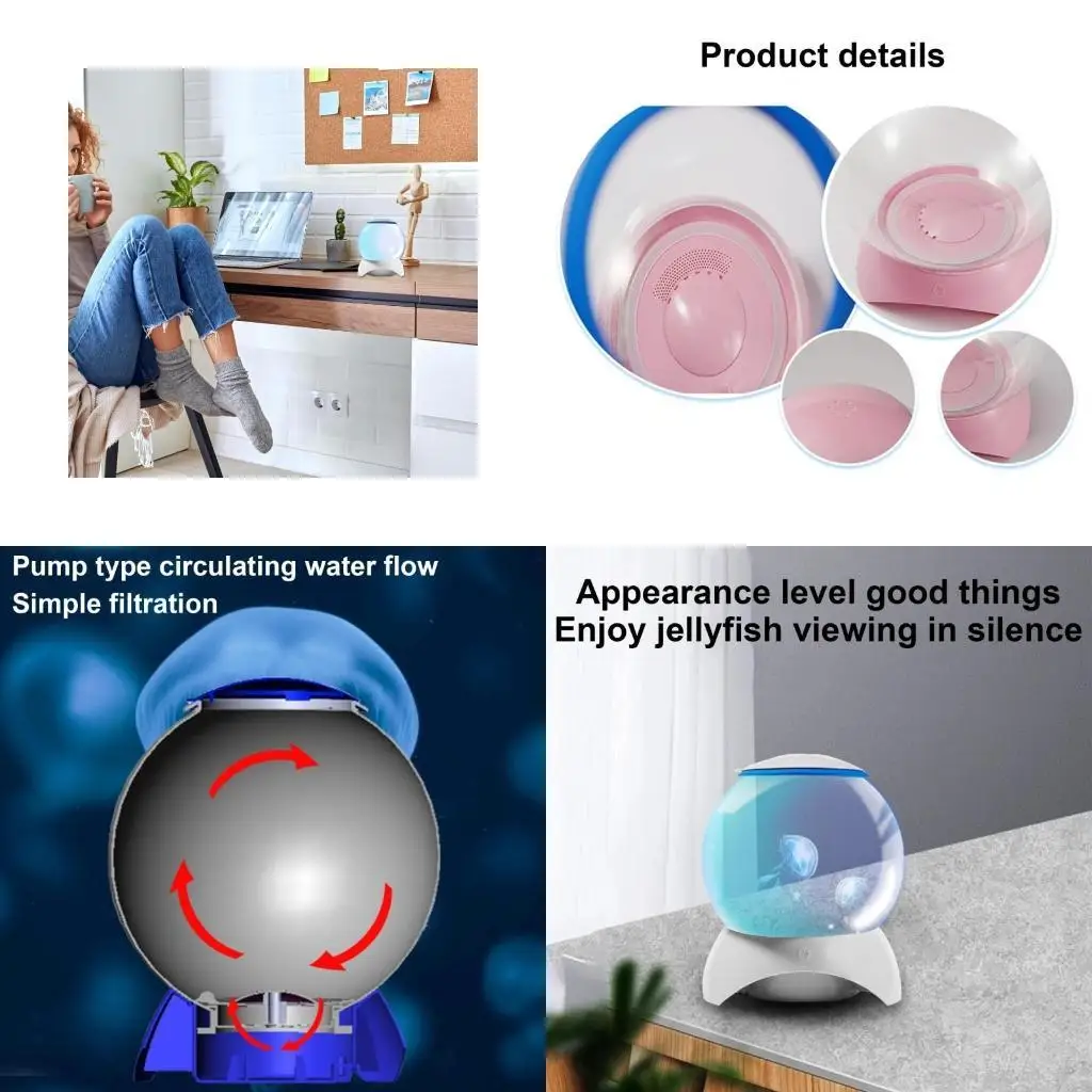 L74D Modern Jellyfish Aquarium with Color Changing Light Clear Round Sphere Designs Pumping for Home Office
L74D Modern Jellyfish Aquarium with Color Changing Light Clear Round Sphere Designs Pumping for Home Office