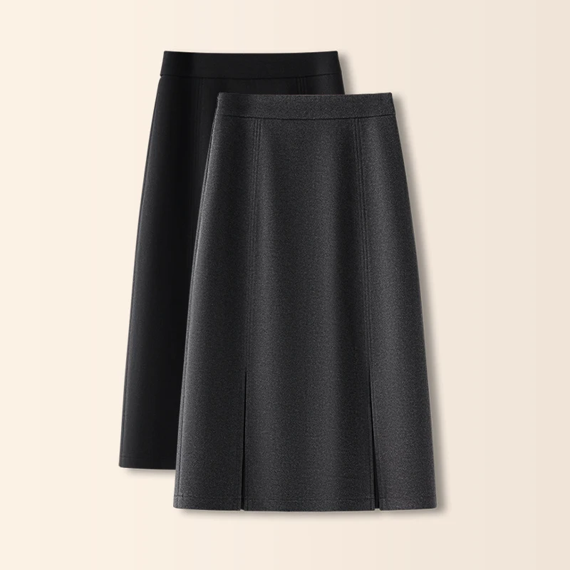 Gray woolen midi skirt for women, high-waisted, new autumn and winter style, simple straight cut with slit, suitable for petite
Gray woolen midi skirt for women, high-waisted, new autumn and winter style, simple straight cut with slit, suitable for petite