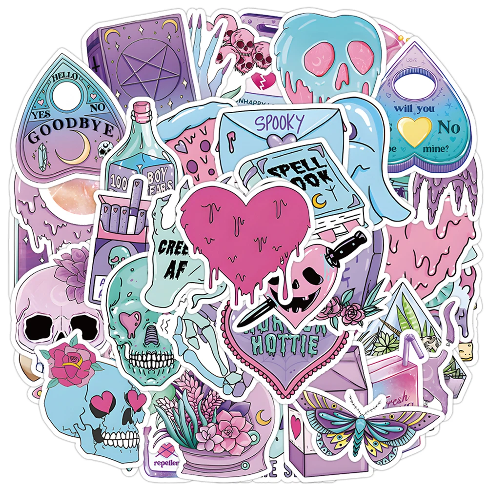 10/30/50Pcs Purple Gothic Magic Stickers Cartoon Halloween Skull Sticker Skateboard Suitcase Bike Guitar Cool Graffiti Decal Toy
10/30/50Pcs Purple Gothic Magic Stickers Cartoon Halloween Skull Sticker Skateboard Suitcase Bike Guitar Cool Graffiti Decal Toy