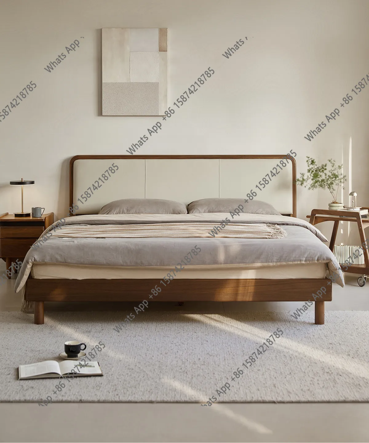 Kawano soft bag bed leather solid wood bed North American black walnut master and second bedroom modern double
Kawano soft bag bed leather solid wood bed North American black walnut master and second bedroom modern double