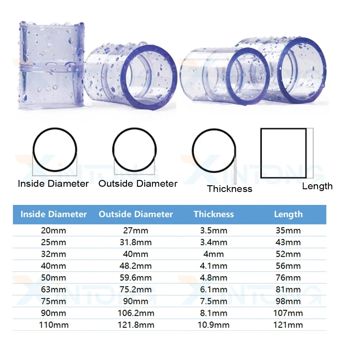1pcs UPVC Direct Pipe Fitting Straight Joint Water Pipe Socket Coupling Transparent Dia 20/25/32/40/50/63/75/90/110mm
1pcs UPVC Direct Pipe Fitting Straight Joint Water Pipe Socket Coupling Transparent Dia 20/25/32/40/50/63/75/90/110mm