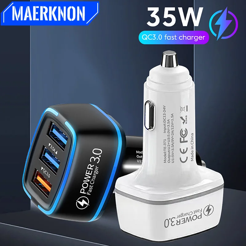 35W USB Car Charger Fast Charging 3 Ports QC 3.0 Fast Charger For Iphone 12 13 Sansung Xiaomi 12 13 Car Phone Charger Adapter
35W USB Car Charger Fast Charging 3 Ports QC 3.0 Fast Charger For Iphone 12 13 Sansung Xiaomi 12 13 Car Phone Charger Adapter
