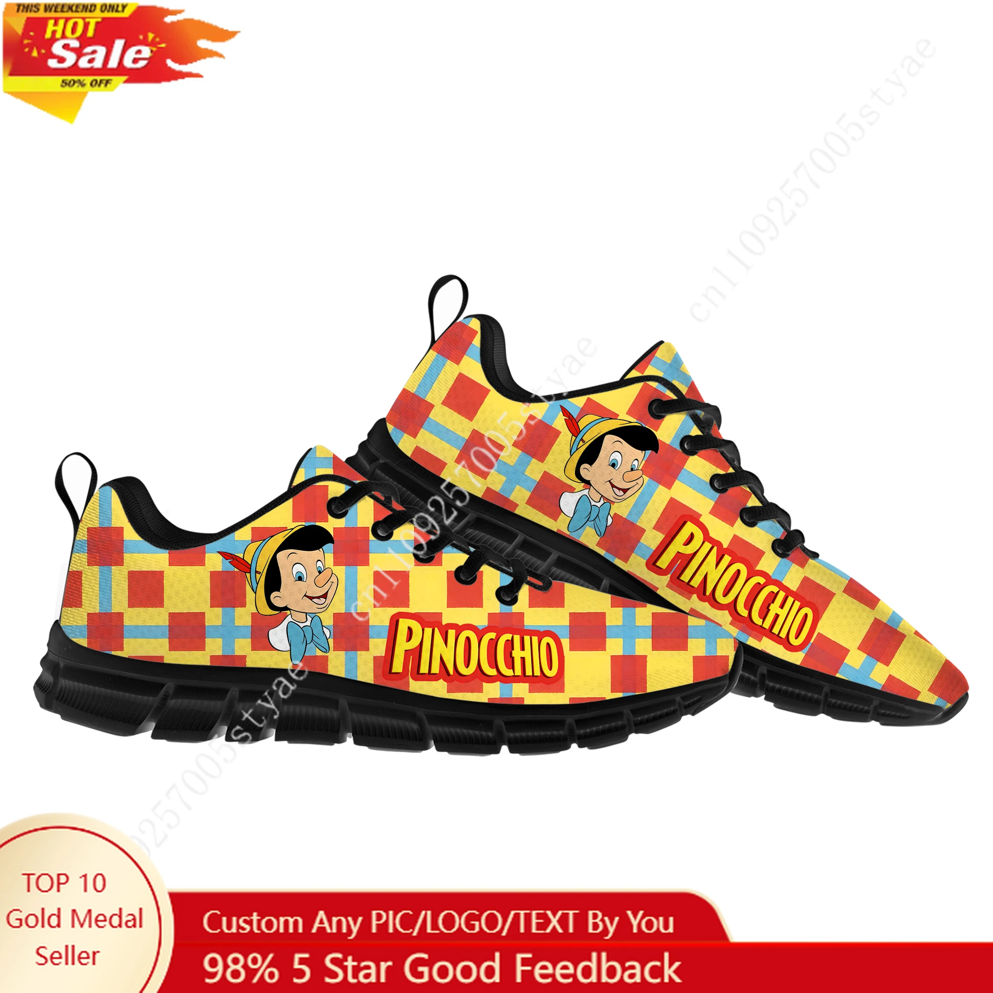 Pinocchio Sports Shoes Disney Cartoon Decorate Sneakers Design Your Logo Text Party Holiday Gifts Custom Shoe
Pinocchio Sports Shoes Disney Cartoon Decorate Sneakers Design Your Logo Text Party Holiday Gifts Custom Shoe