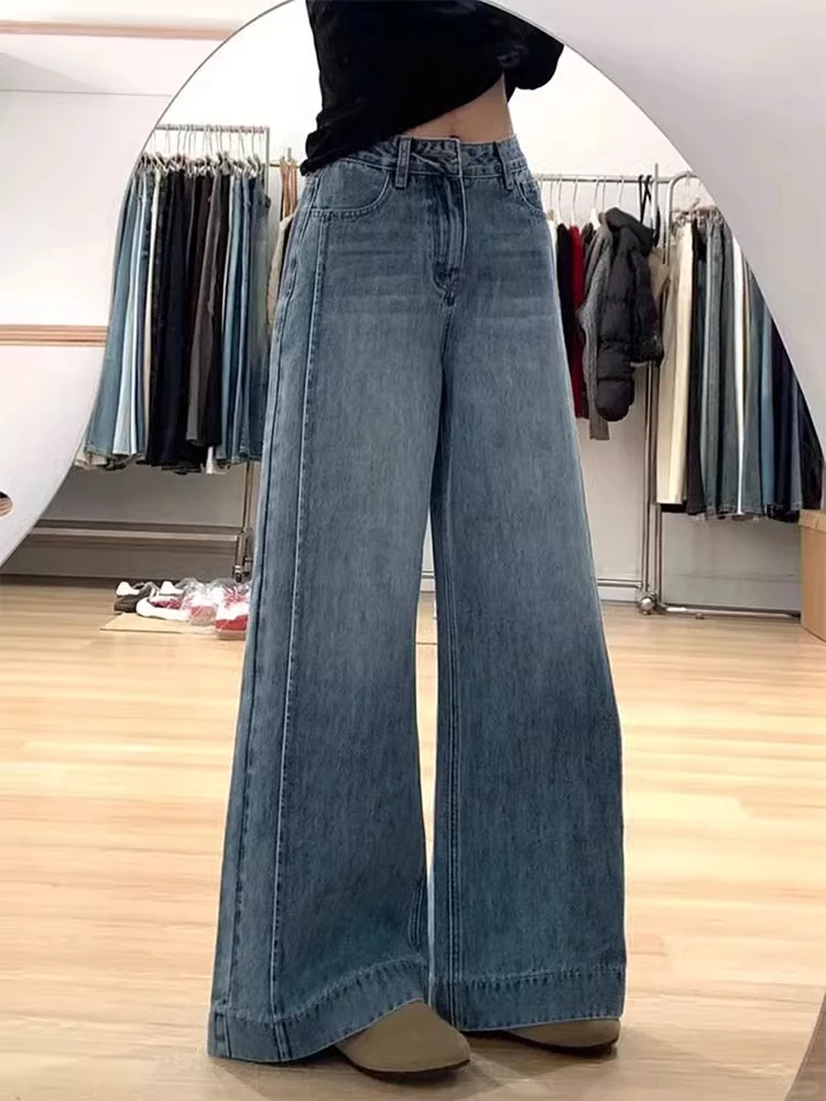 American Retro High Waist Wide Leg Jeans Women's Spring New Large Size Fat MM Pear Shape Slimming Floor-Length Pants
American Retro High Waist Wide Leg Jeans Women's Spring New Large Size Fat MM Pear Shape Slimming Floor-Length Pants