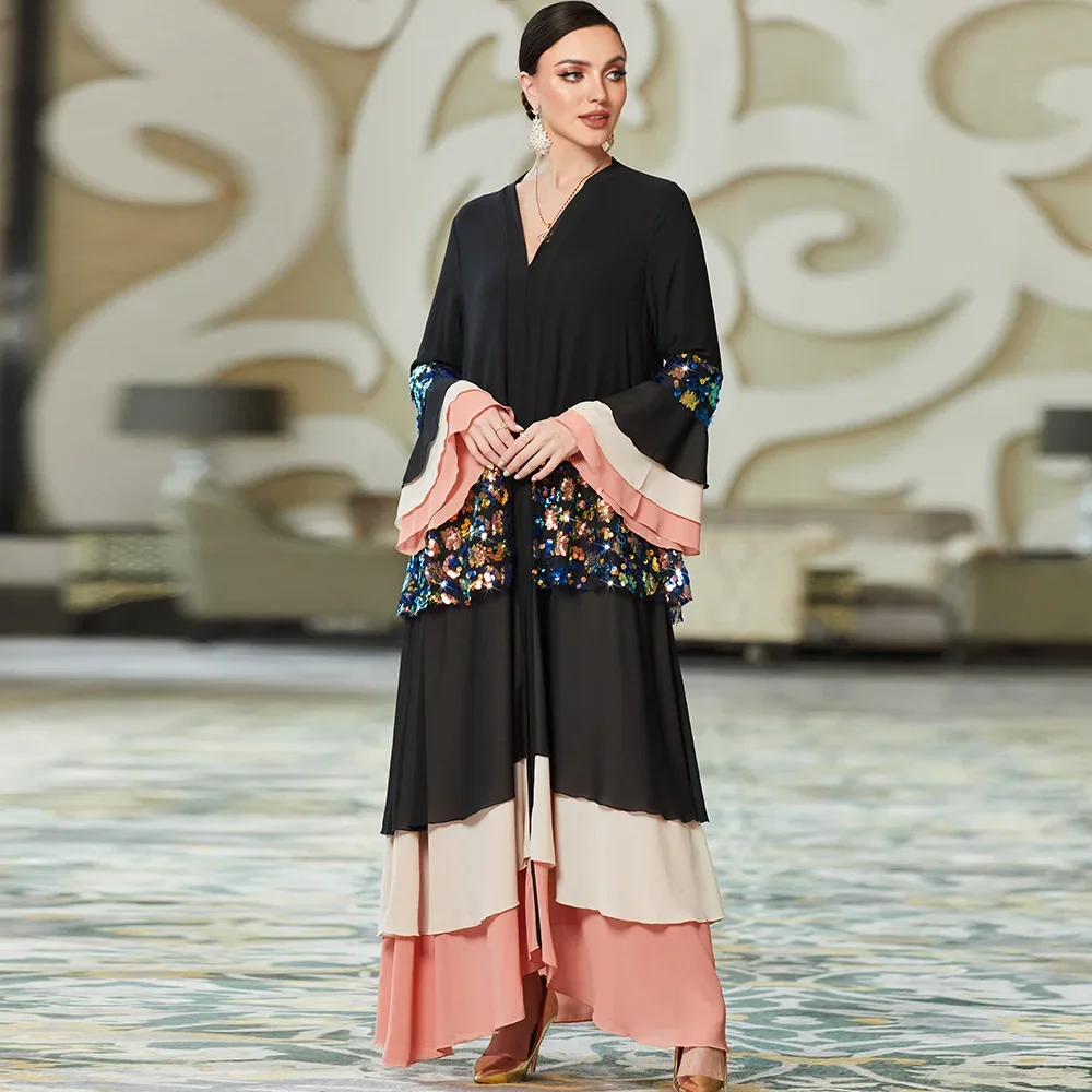 Eid Party Open Abaya Cardigan Sequins Kimono Luxury Dress for Women Muslim Dubai Kaftan Jalabiya Caftan Ramadan Islamic Turkish
Eid Party Open Abaya Cardigan Sequins Kimono Luxury Dress for Women Muslim Dubai Kaftan Jalabiya Caftan Ramadan Islamic Turkish