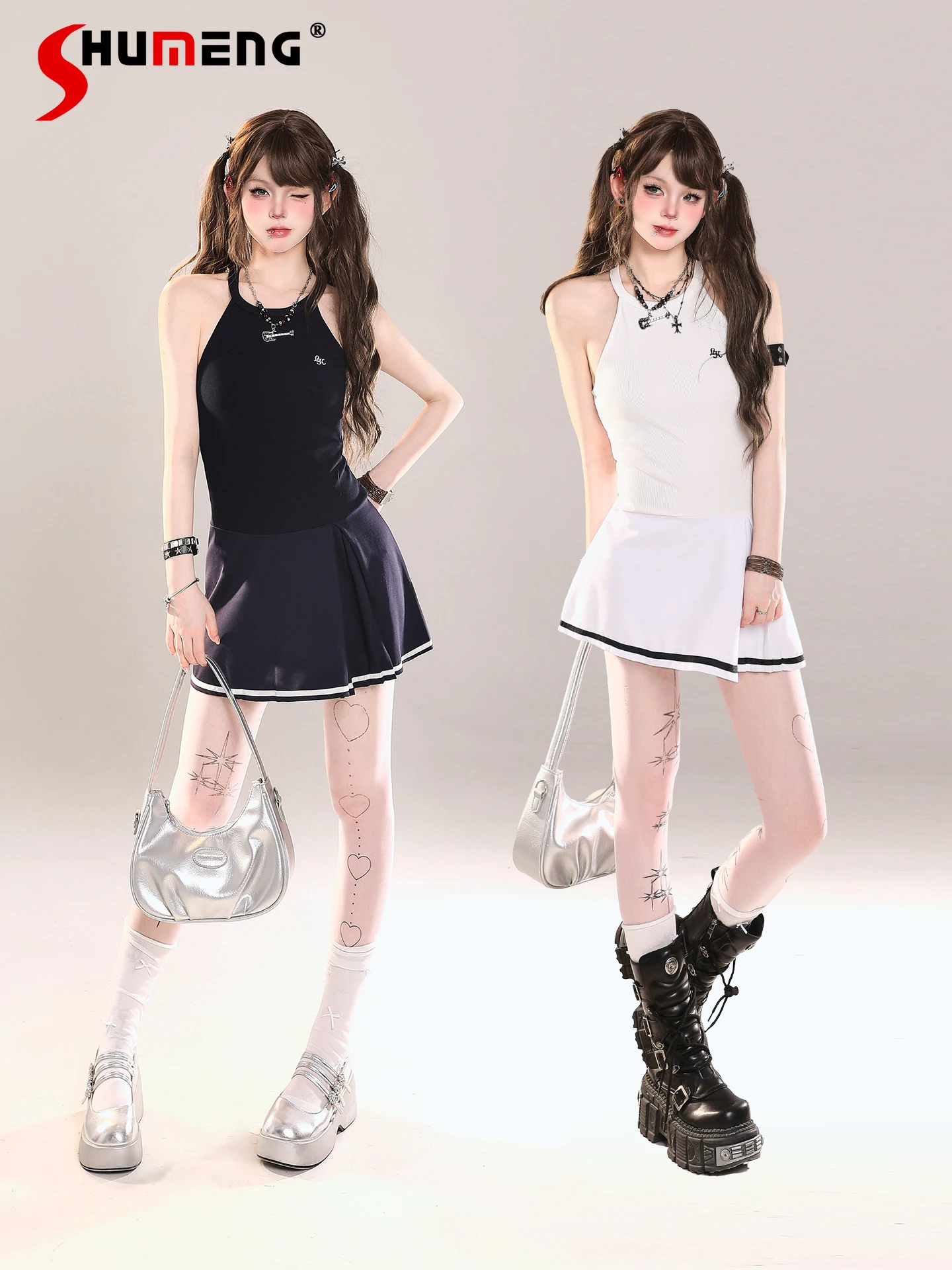 American Sweet Cool Hot Girl Halter Neck Sling Dress Sleeveless Off-Shoulder High Waist Slim Embroidery Mini Dress Women Summer
American Sweet Cool Hot Girl Halter Neck Sling Dress Sleeveless Off-Shoulder High Waist Slim Embroidery Mini Dress Women Summer