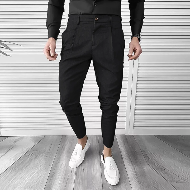 Stretch Slim Pencil Pants For Mens New Fashion Solid Color Simple Waist Pants 2024 Spring Streetwear Vintage Men Suit Trousers
Stretch Slim Pencil Pants For Mens New Fashion Solid Color Simple Waist Pants 2024 Spring Streetwear Vintage Men Suit Trousers