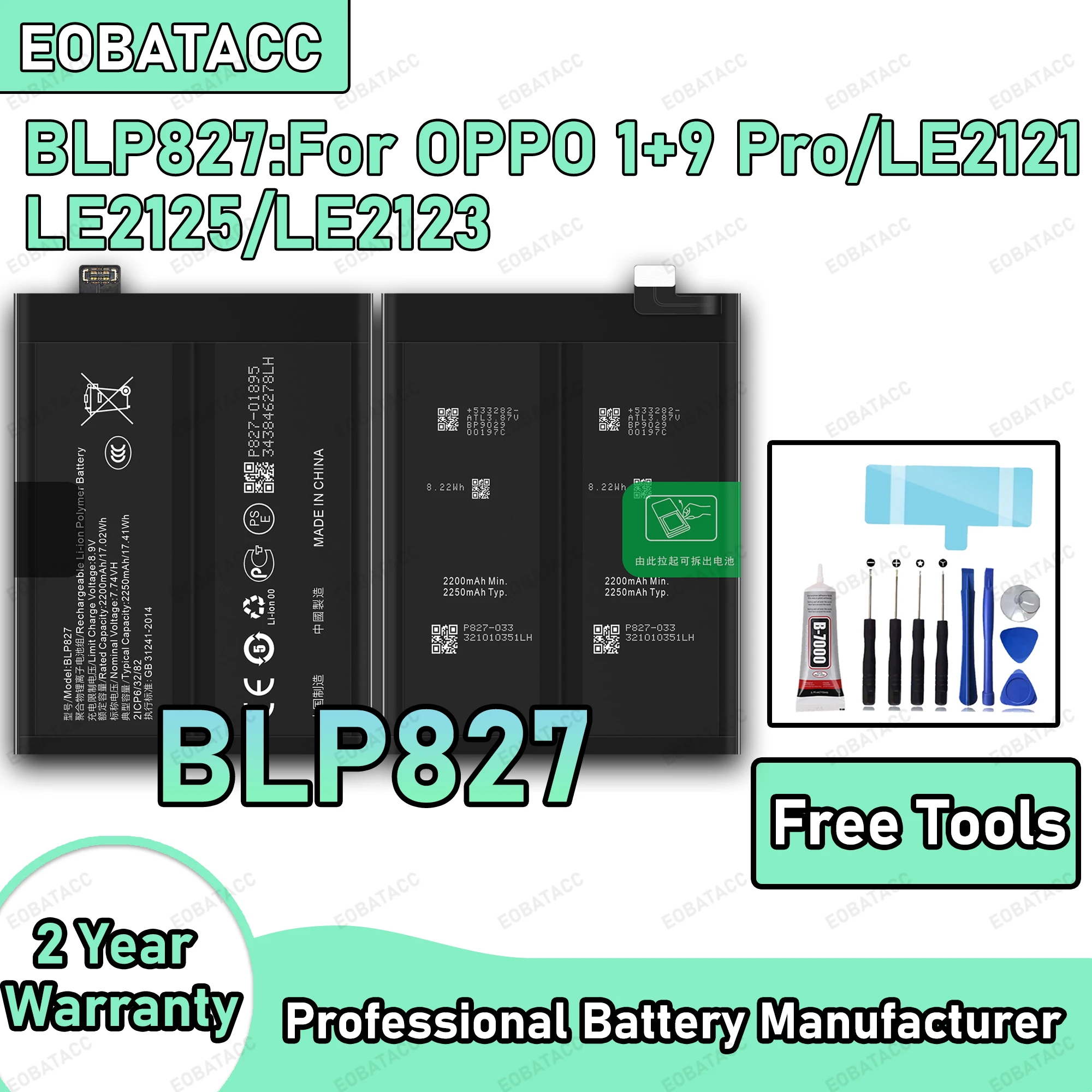 100% New Zero Cycle BLP827 Battery For OPPO ONEPLUS 9 Pro/LE2121/LE2125/LE2123 Replacement Batteria Battery+Free Tools
100% New Zero Cycle BLP827 Battery For OPPO ONEPLUS 9 Pro/LE2121/LE2125/LE2123 Replacement Batteria Battery+Free Tools