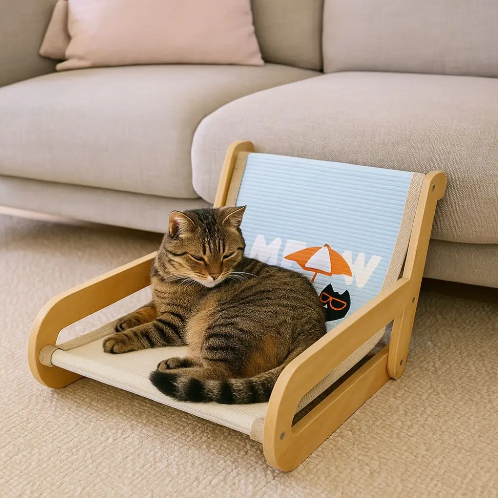Pet Accessories Wooden Pet Sofa Bed Wear-Resistant Removable Cat Rocking Chair Cartoon Cat Scratch Board Four-Season
Pet Accessories Wooden Pet Sofa Bed Wear-Resistant Removable Cat Rocking Chair Cartoon Cat Scratch Board Four-Season