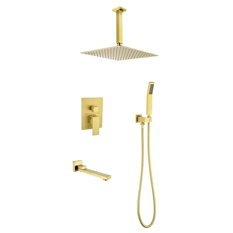 16" Shower Head with Handheld Shower and Tub Spout Combo
16" Shower Head with Handheld Shower and Tub Spout Combo