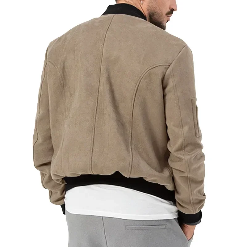 2025 New Autumn Stand Collar Button Suede Jacket Men Vintage Causal Fit Coat Male Sleeve Zipper Pocket Single Breasted Outerwear
2025 New Autumn Stand Collar Button Suede Jacket Men Vintage Causal Fit Coat Male Sleeve Zipper Pocket Single Breasted Outerwear