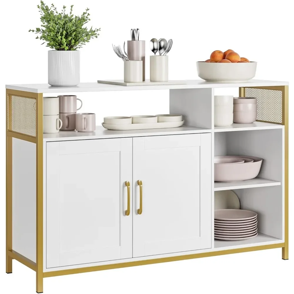 Sideboard Buffet Cabinet, Gold Storage Cabinet with Doors and Adjustable Shelves, Modern Coffee Bar Cabinet Accent Cabinet for
Sideboard Buffet Cabinet, Gold Storage Cabinet with Doors and Adjustable Shelves, Modern Coffee Bar Cabinet Accent Cabinet for