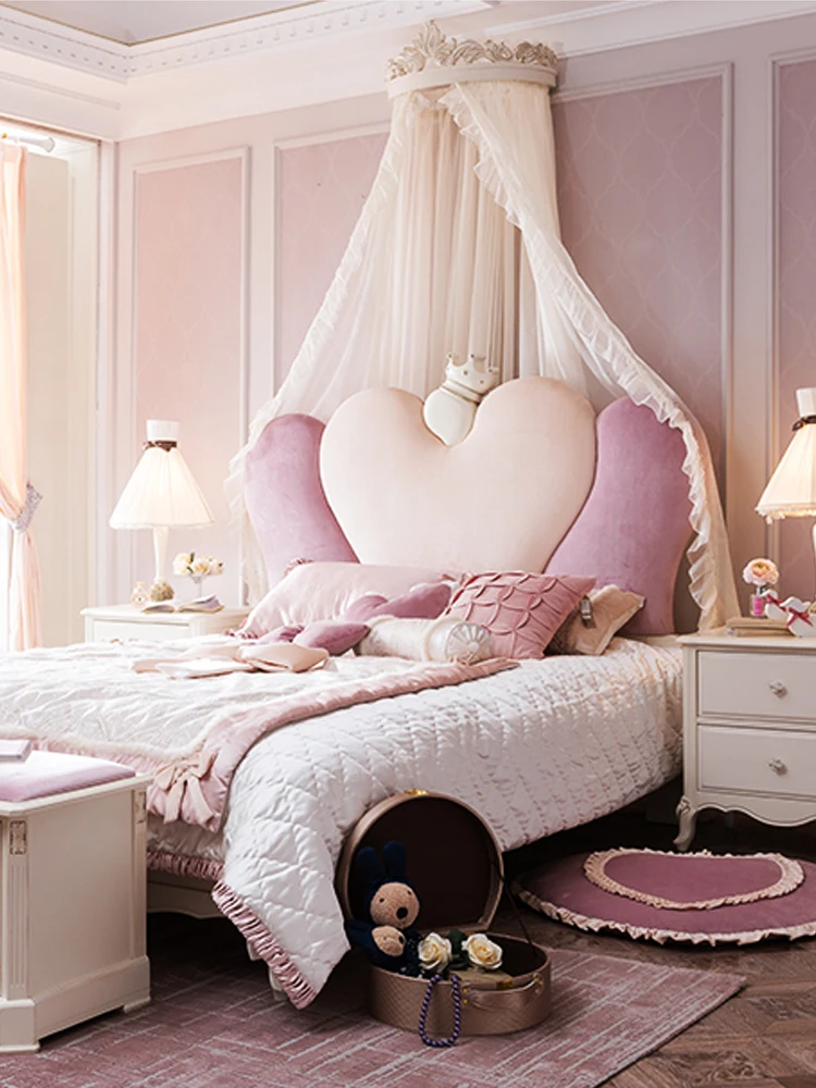 Solid Wood Children's Princess Pink Girls French Children's Room Single 1.2m 1.35m
Solid Wood Children's Princess Pink Girls French Children's Room Single 1.2m 1.35m