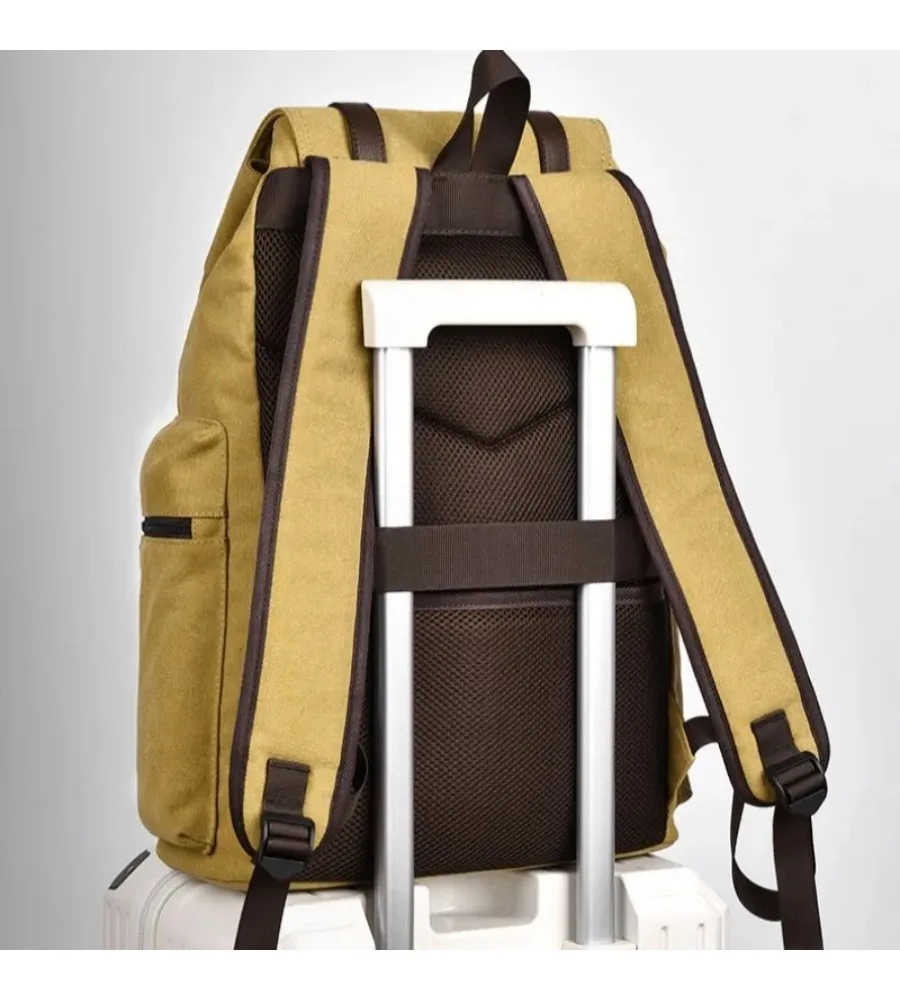 Canvas backpack for men with stylish design high end feel and large capacity ideal for travel school and casual use
Canvas backpack for men with stylish design high end feel and large capacity ideal for travel school and casual use
