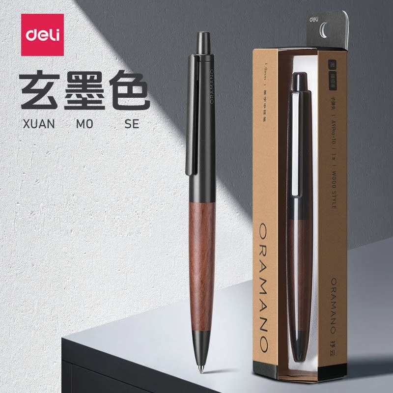 Deli A9PRO Premium Gel Pen 0.5/0.7/1.0 MM Metal Body Wood Grain Retractable Black Ink Business Signature Pen Writing Stationery
Deli A9PRO Premium Gel Pen 0.5/0.7/1.0 MM Metal Body Wood Grain Retractable Black Ink Business Signature Pen Writing Stationery