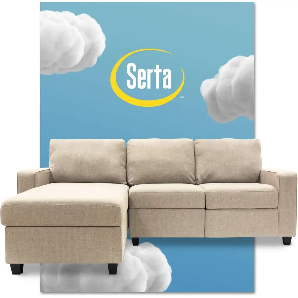 Reclining Sectional Sofa with Storage Chaise in Beige
Reclining Sectional Sofa with Storage Chaise in Beige