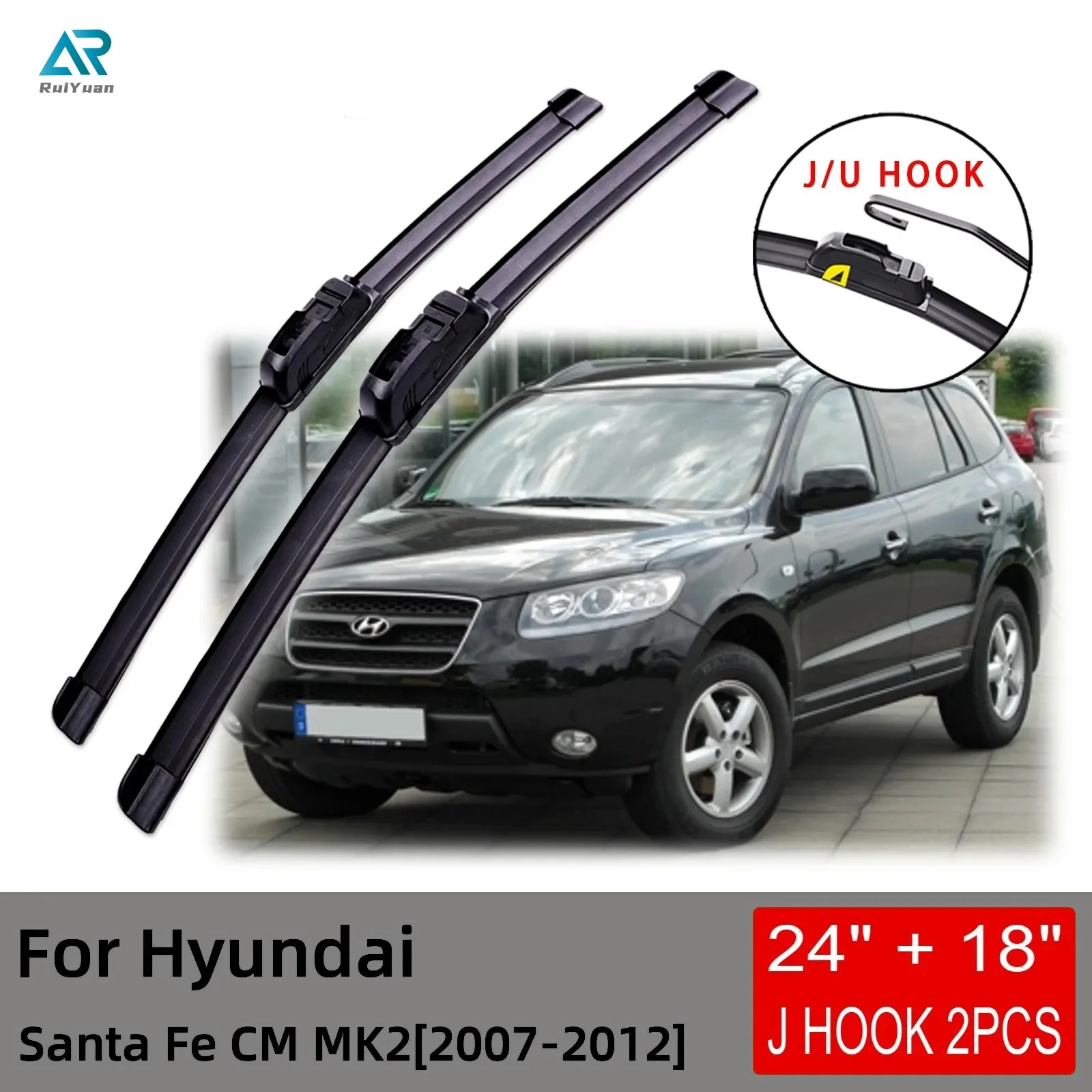 For Hyundai Santa Fe CM MK2 2007 2008 2009 2010 2011 2012 Front Wiper Blades Brushes Cutter Accessories U J Hook
For Hyundai Santa Fe CM MK2 2007 2008 2009 2010 2011 2012 Front Wiper Blades Brushes Cutter Accessories U J Hook