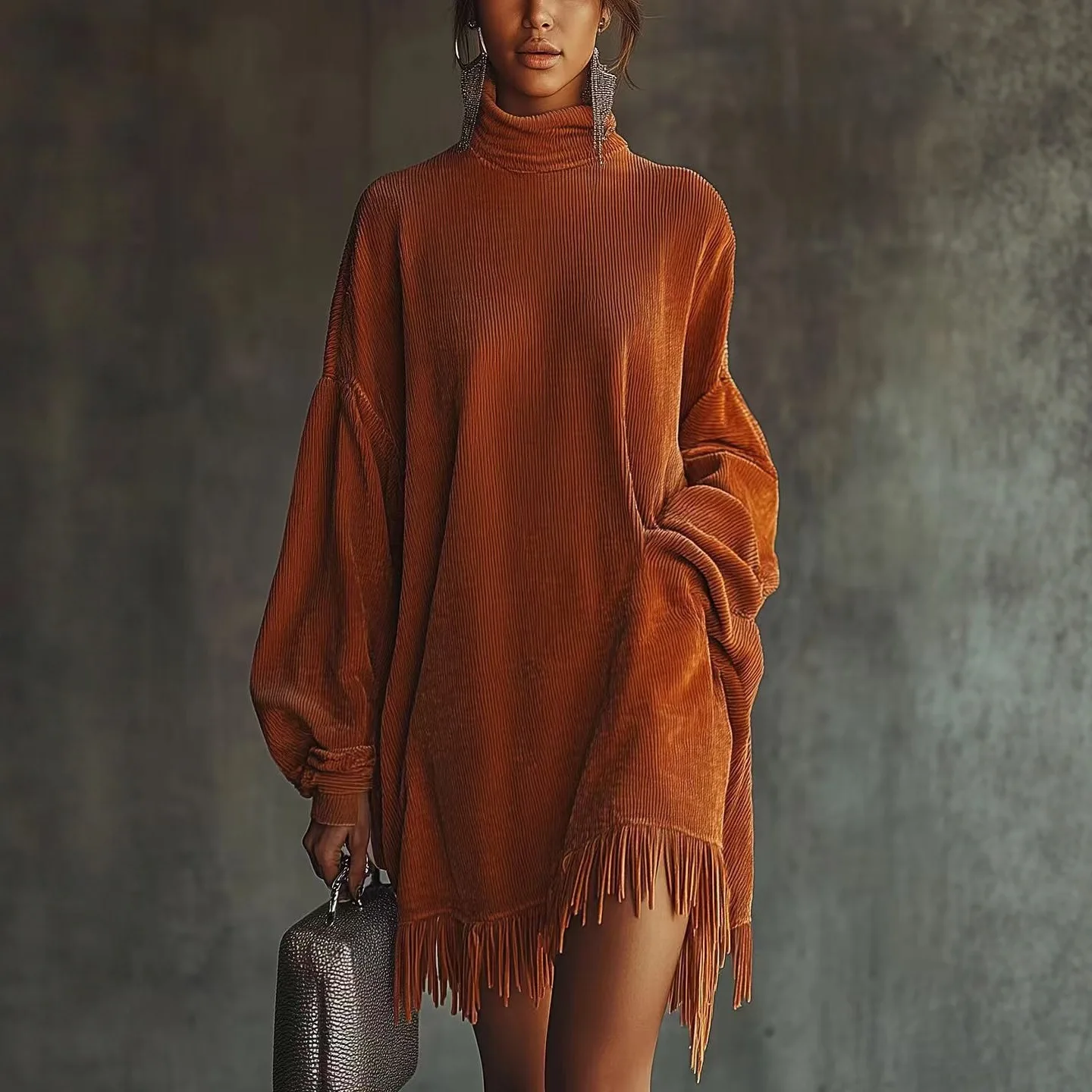 Весенняя сексуальная офисная платье-футляр с бахромой и воротником-стойкой 2026 года, женское повседневное однотонное ребристое свободное мини-платье, осеннее платье с длинным рукавом и карманами для вечеринок
Весенняя сексуальная офисная платье-футляр с бахромой и воротником-стойкой 2026 года, женское повседневное однотонное ребристое свободное мини-платье, осеннее платье с длинным рукавом и карманами для вечеринок