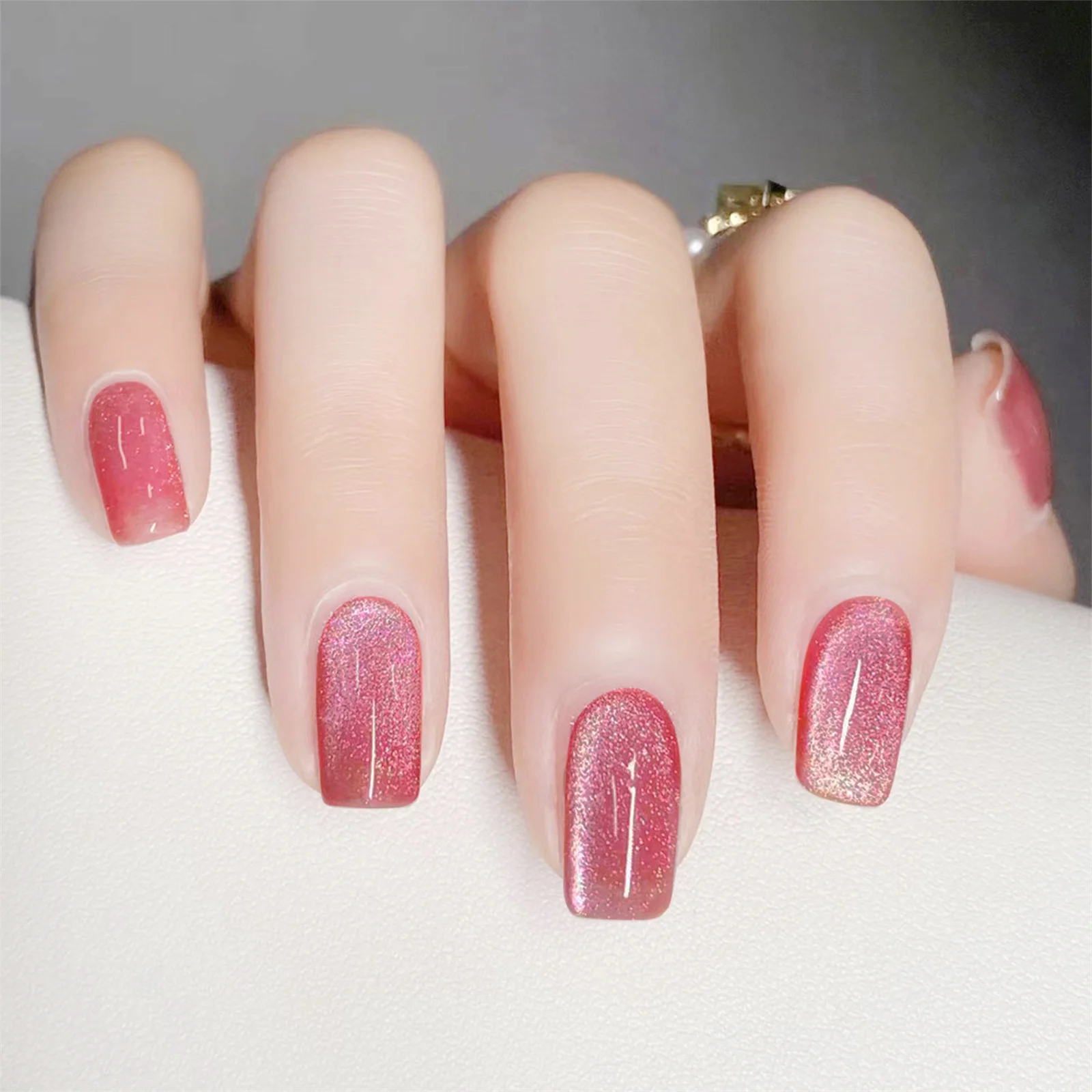 Red Cat-Eyes Square Fake Nails Full Cover Natural Medium Square Nail for Home Daily Nail Art Salon
Red Cat-Eyes Square Fake Nails Full Cover Natural Medium Square Nail for Home Daily Nail Art Salon