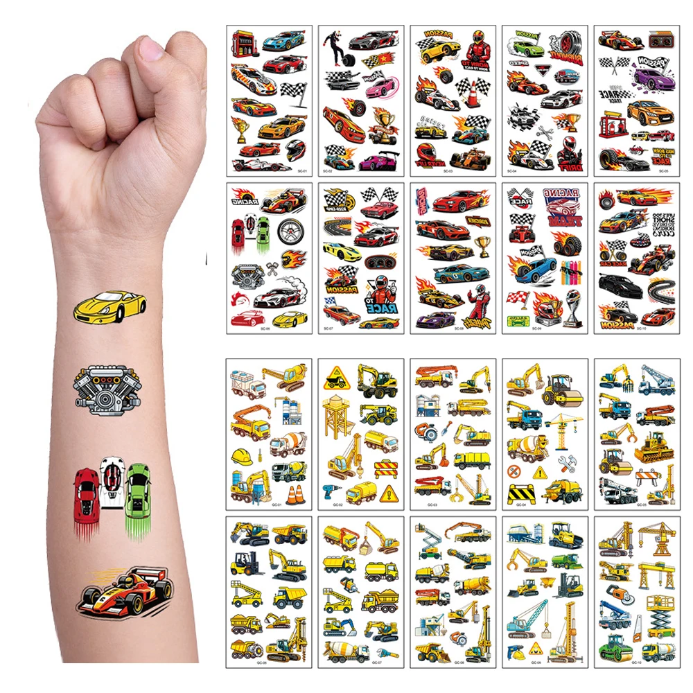 10Pcs/set New Cartoon Racing Engineering Vehicle Temporary Tattoo Stickers Funny Decorations Excavator Waterproof Tattoo Sticker
10Pcs/set New Cartoon Racing Engineering Vehicle Temporary Tattoo Stickers Funny Decorations Excavator Waterproof Tattoo Sticker