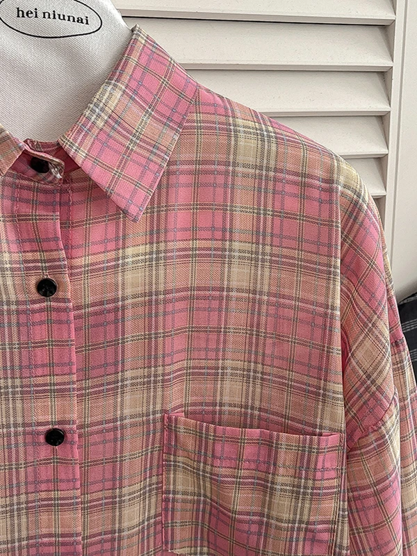 Summer New Women's Plaid Sun Protection irt Coat Casual Long Sve Korean Sle Label Sti Middle Length Button up Top
Summer New Women's Plaid Sun Protection irt Coat Casual Long Sve Korean Sle Label Sti Middle Length Button up Top