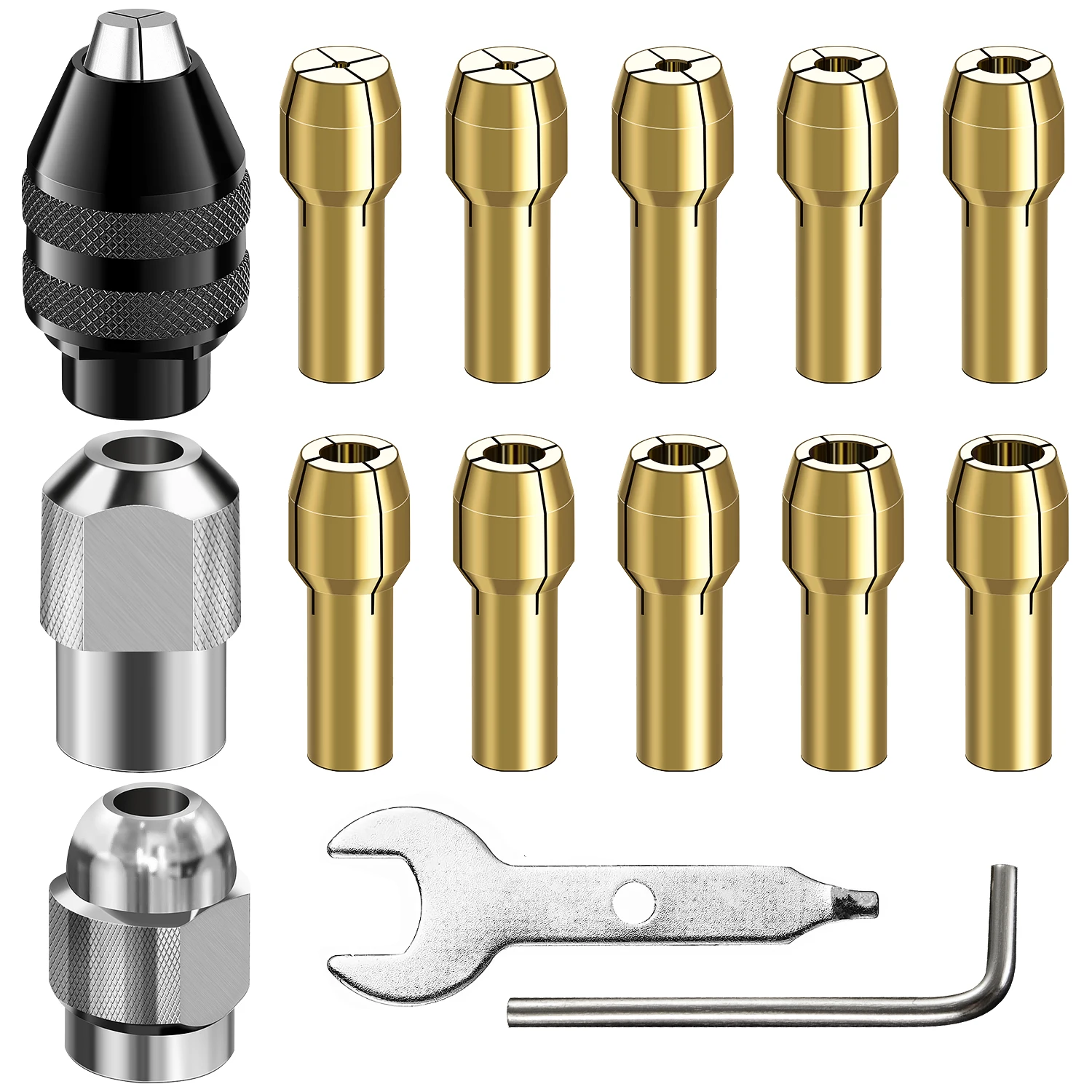 Quick Change Adapter Kit Compatible Drill Keyless Chuck Shank Rotary Tool 0.5-3.2 lock nut clamp combination
Quick Change Adapter Kit Compatible Drill Keyless Chuck Shank Rotary Tool 0.5-3.2 lock nut clamp combination