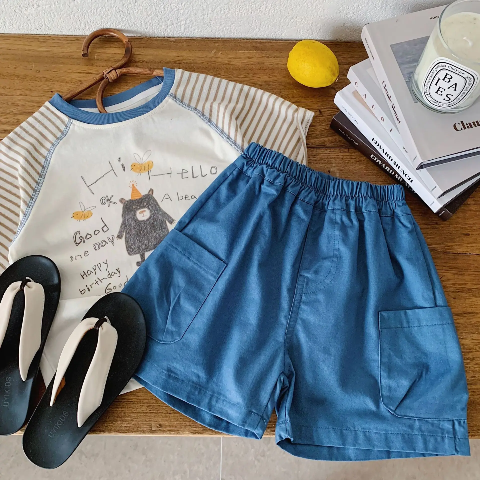 Summer Baby Girls Boys 100% Cotton Print O-Neck Short Sleeve Tee+ Blue Shorts Set Kid 2PCS Daily Casual Children Outfit 1-10 Yr
Summer Baby Girls Boys 100% Cotton Print O-Neck Short Sleeve Tee+ Blue Shorts Set Kid 2PCS Daily Casual Children Outfit 1-10 Yr