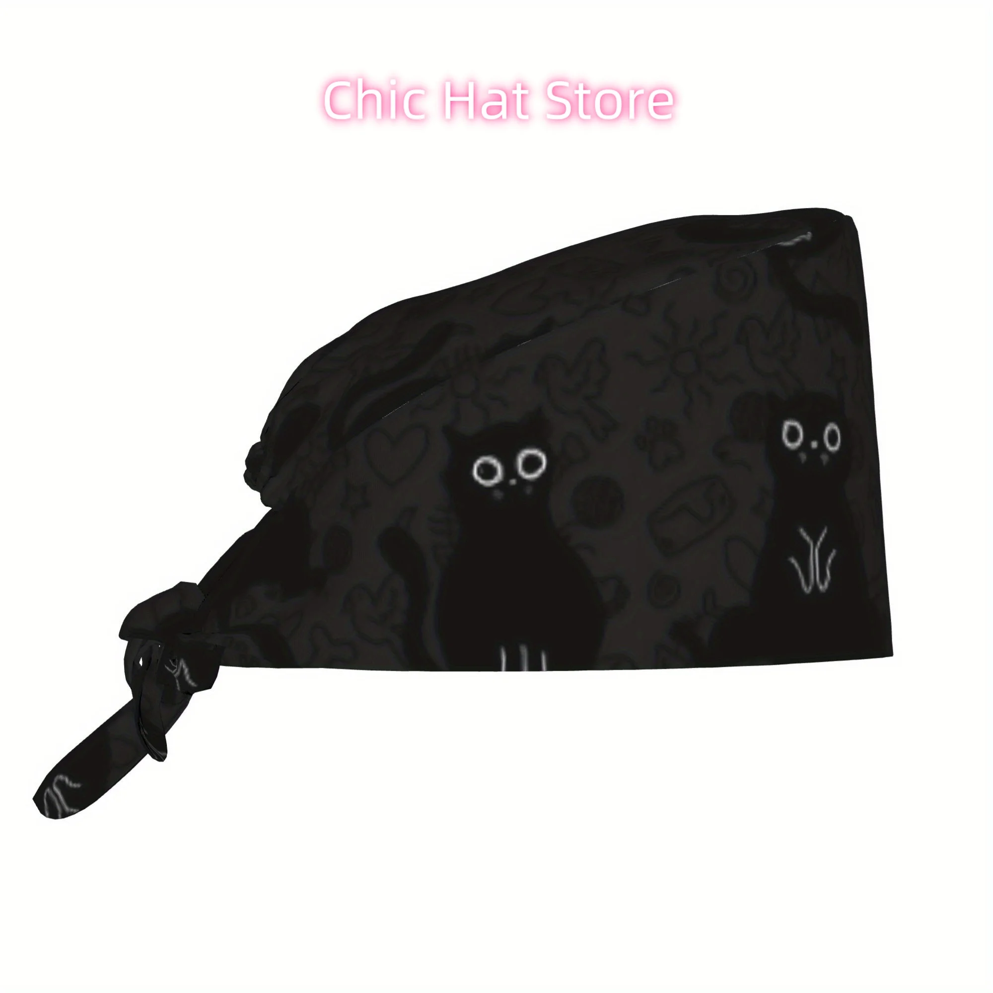 Black Cat Unisex Work Cap Adjustable Lightweight with Lace Up Desig Dust Proof Suitable for Nurses And Chefs
Black Cat Unisex Work Cap Adjustable Lightweight with Lace Up Desig Dust Proof Suitable for Nurses And Chefs
