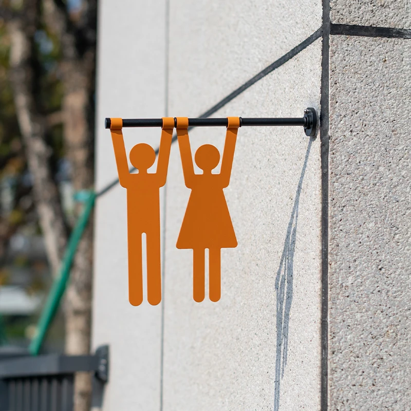Public bathroom signs, men's and women's bathroom signs, guide signs, metal signs hanging on the side of the hotel toilet
Public bathroom signs, men's and women's bathroom signs, guide signs, metal signs hanging on the side of the hotel toilet