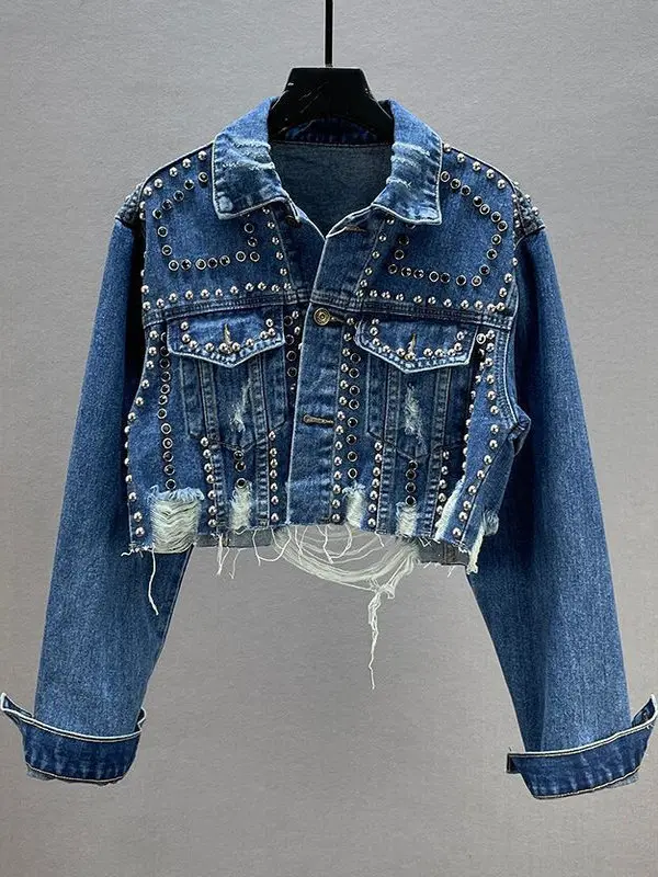 Spring Autumn Heavy Duty Rivet Diamond Embellished Denim Jacket Women's Long Sleeve Faded Beaded Clip Top Casual Style Short ...
Spring Autumn Heavy Duty Rivet Diamond Embellished Denim Jacket Women's Long Sleeve Faded Beaded Clip Top Casual Style Short ...